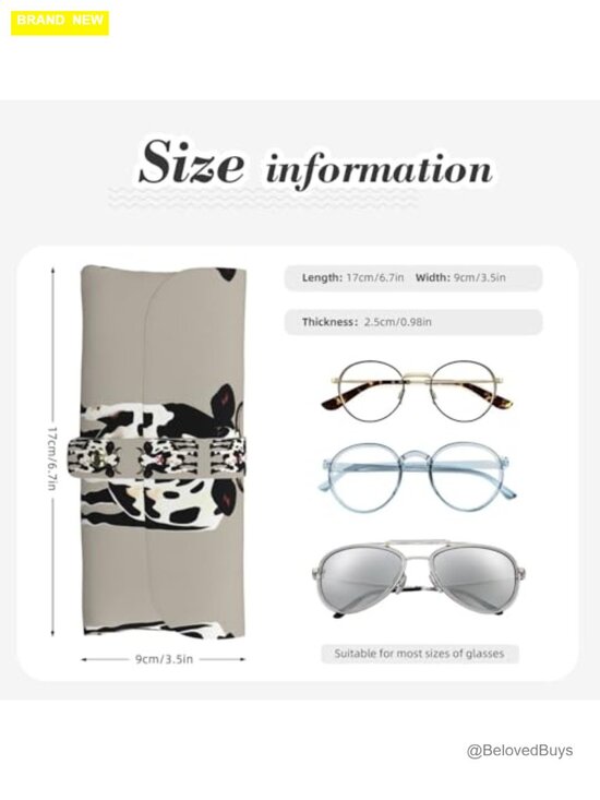Cow Black Spot PU Leather Eyeglass Case Sunglasses Pouch main image 4